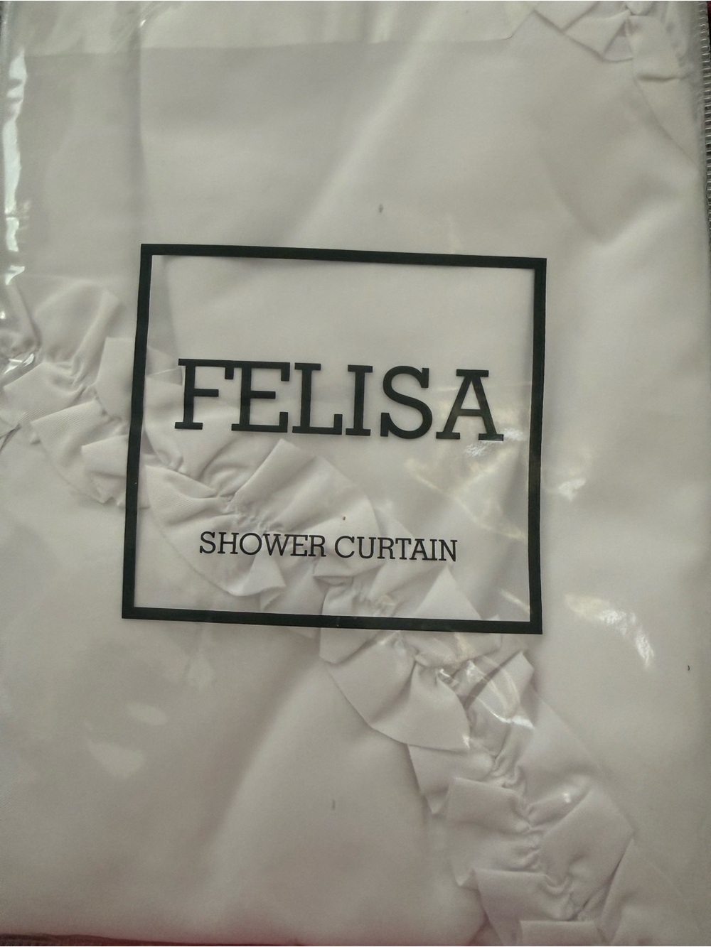 White Ruffle Shower Curtain - Picture 3 of 3